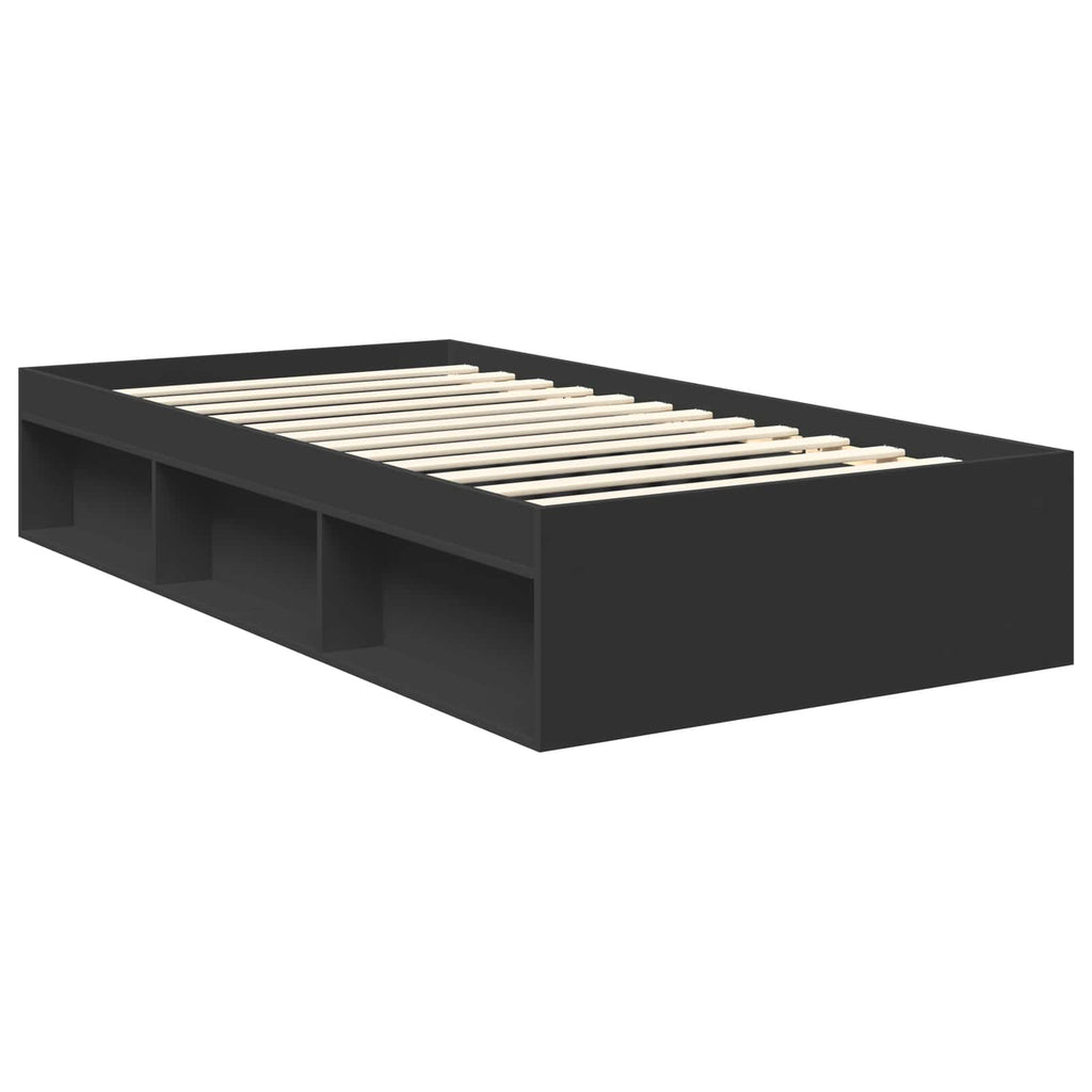 vidaXL Ramka łóżka Czarny 100 x 200 cm Lite drewno sosnowe