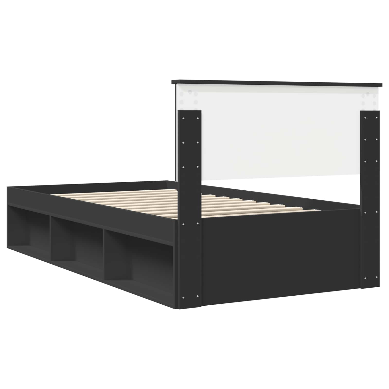 vidaXL Ramka łóżka Czarny 100 x 200 cm Lite drewno sosnowe