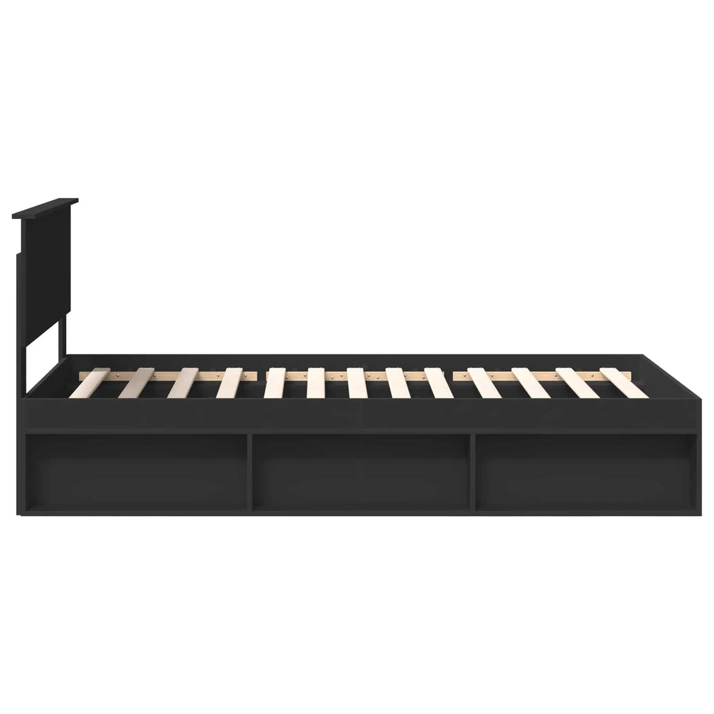vidaXL Ramka łóżka Czarny 100 x 200 cm Lite drewno sosnowe