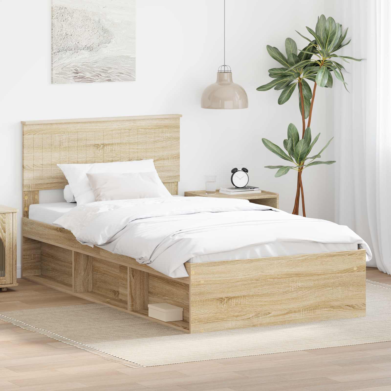 vidaXL Ramka łóżka Sonoma 100 x 200 cm Lite drewno sosnowe