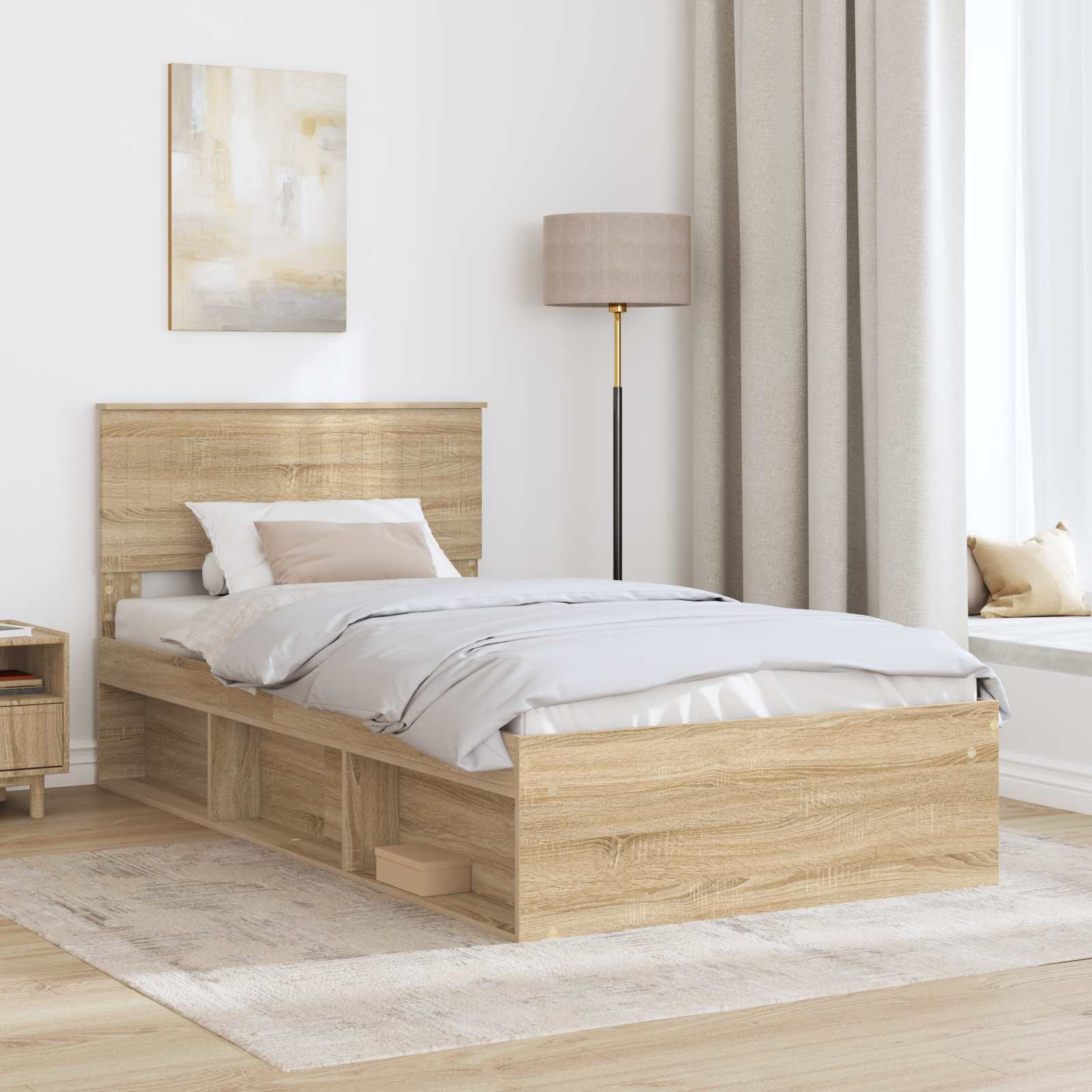 vidaXL Ramka łóżka Sonoma 100 x 200 cm Lite drewno sosnowe