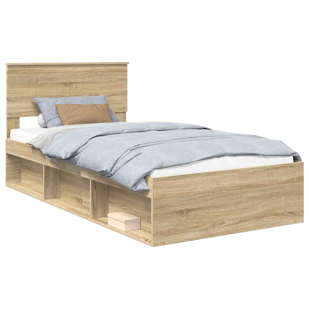 vidaXL Ramka łóżka Sonoma 100 x 200 cm Lite drewno sosnowe