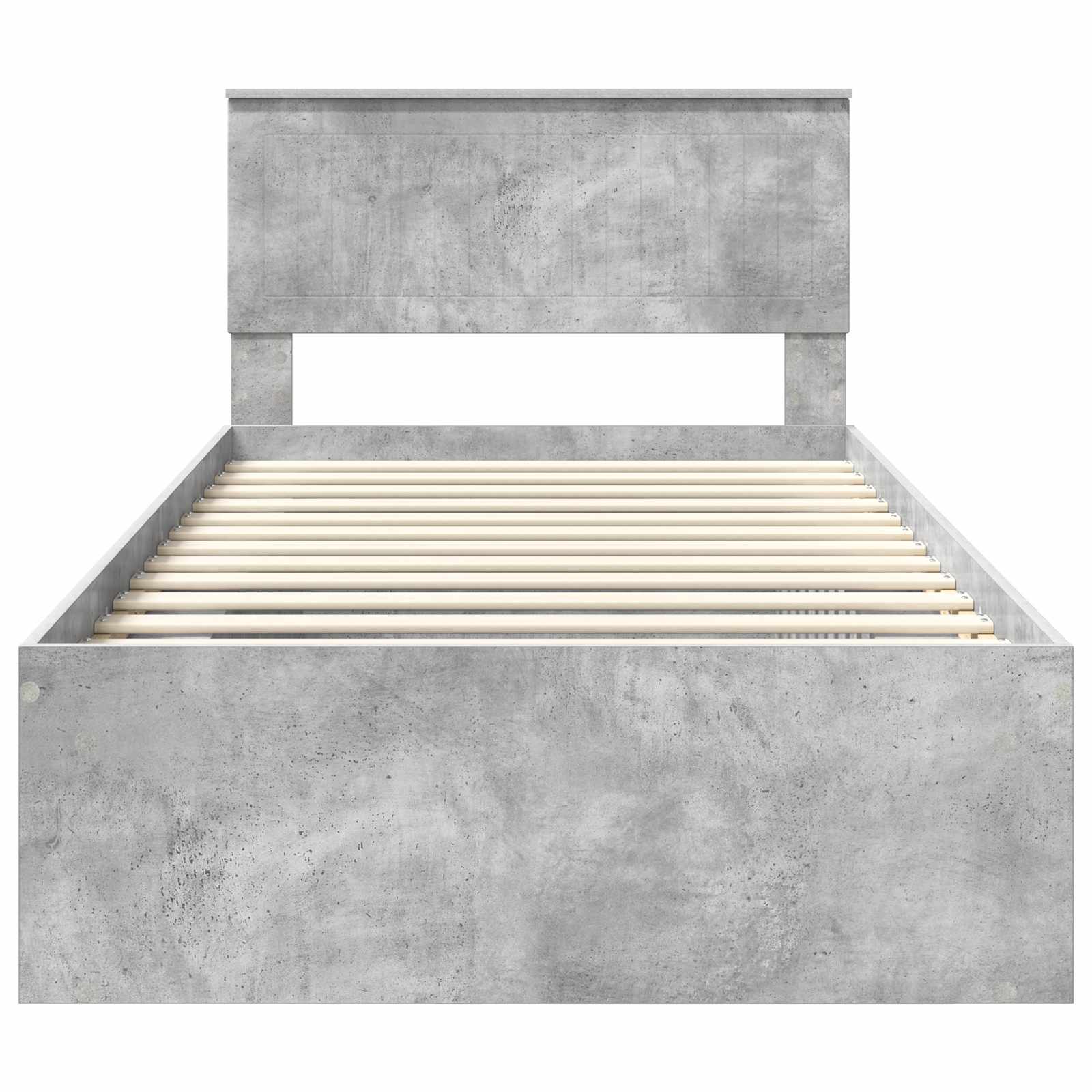 vidaXL Ramka łóżka Szary beton 100 x 200 cm Lite drewno sosnowe
