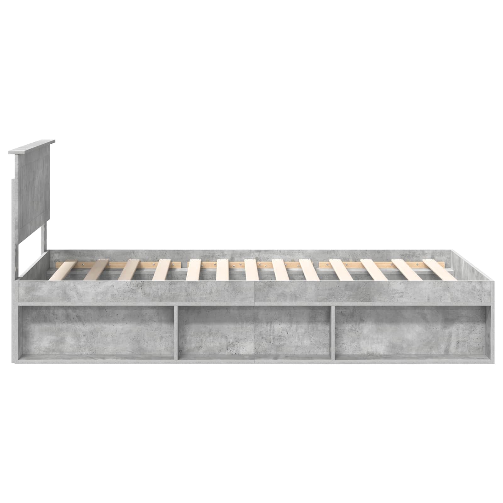 vidaXL Ramka łóżka Szary beton 100 x 200 cm Lite drewno sosnowe