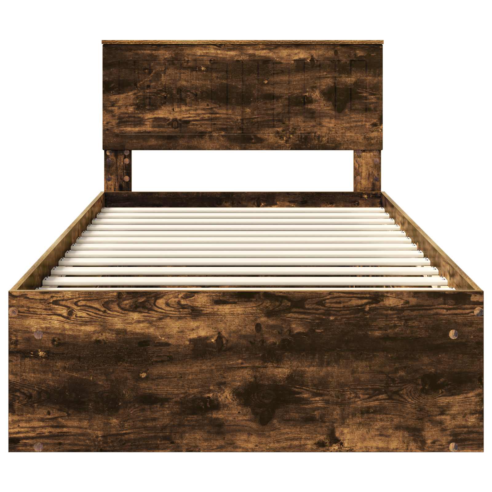 vidaXL Ramka łóżka Dąb wędzony 100 x 200 cm Lite drewno sosnowe