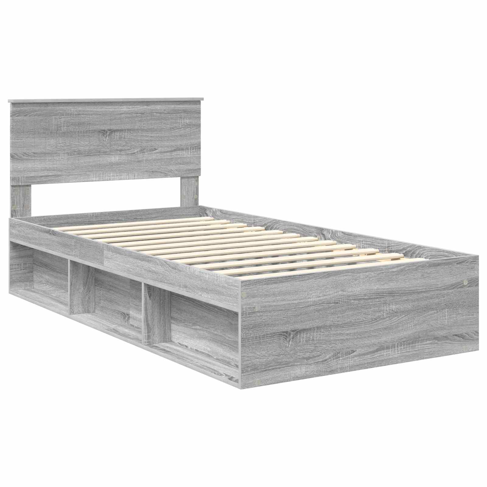 vidaXL Ramka łóżka Szary Sonoma 100 x 200 cm Lite drewno sosnowe