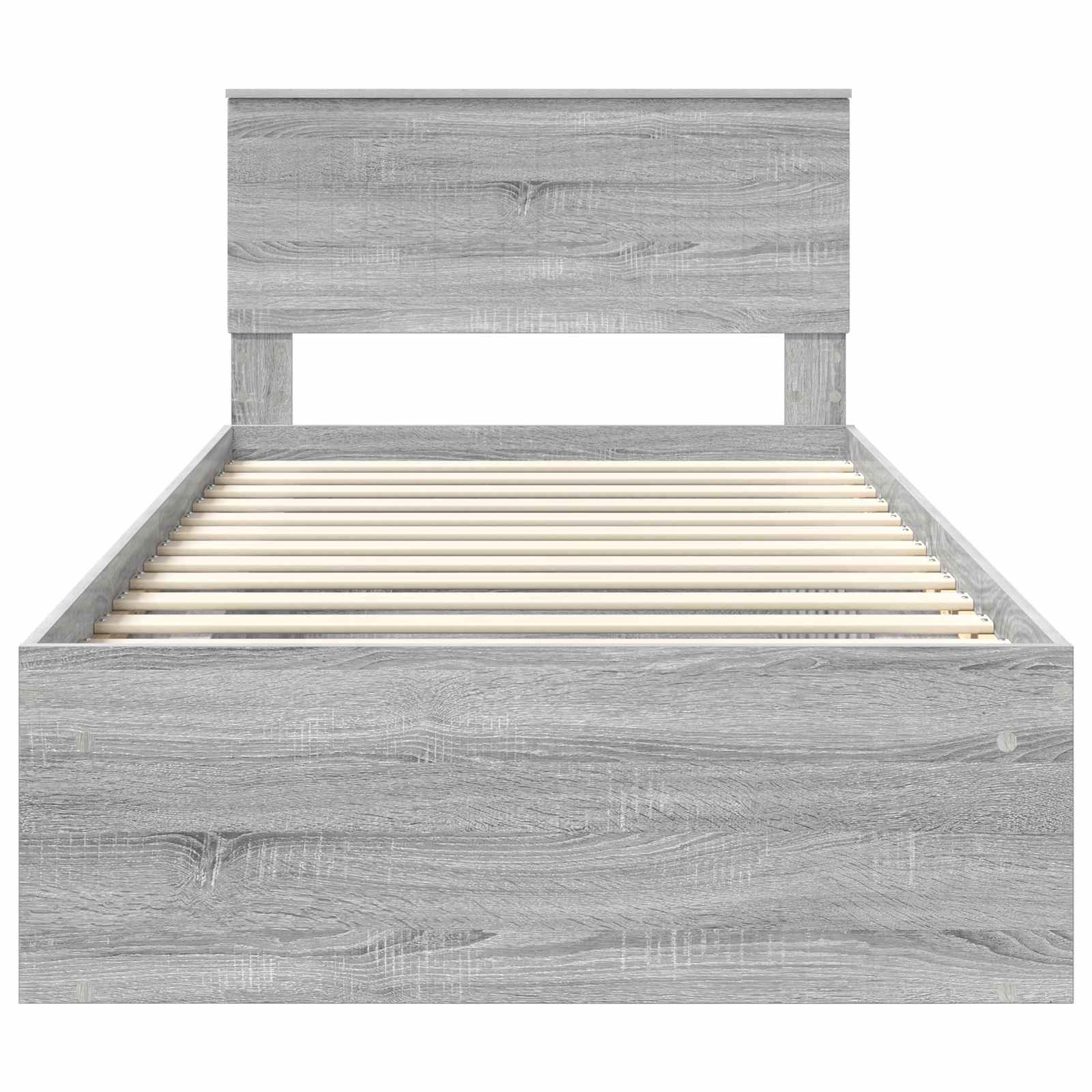 vidaXL Ramka łóżka Szary Sonoma 100 x 200 cm Lite drewno sosnowe