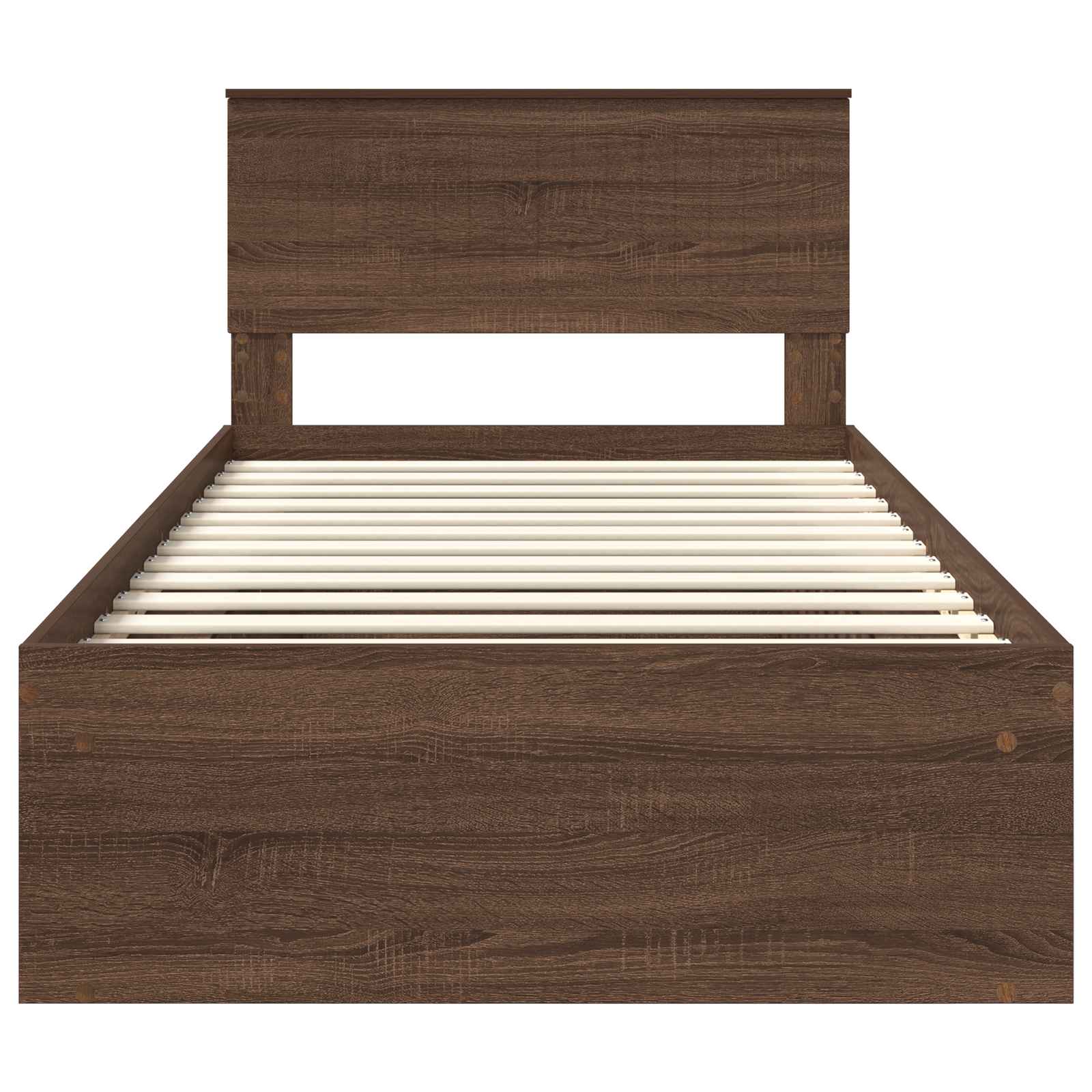vidaXL Ramka łóżka Brązowy dąb 100 x 200 cm Lite drewno sosnowe
