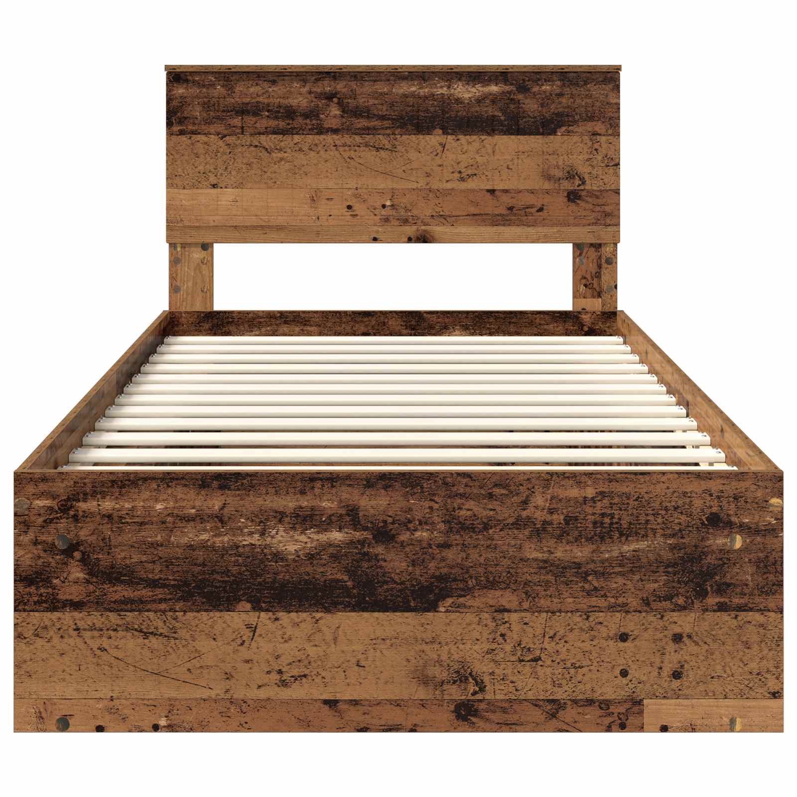 vidaXL Ramka łóżka Stare drewno 100 x 200 cm Lite drewno sosnowe