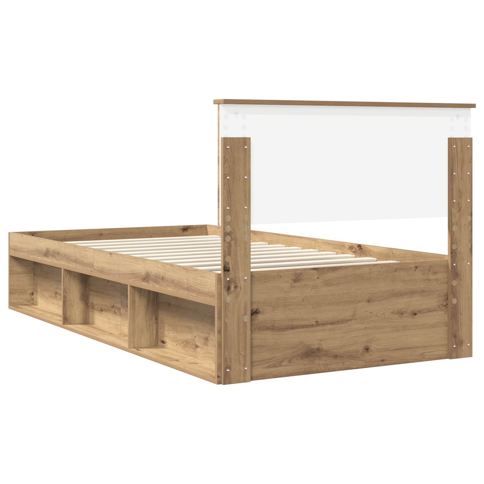vidaXL Ramka łóżka Dąb rzemieślniczy 100 x 200 cm Lite drewno sosnowe