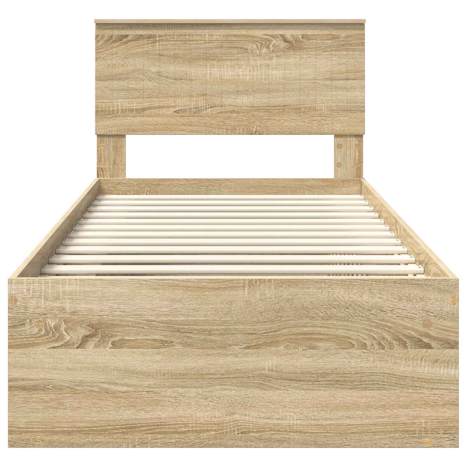 vidaXL Ramka łóżka Dąb Sonoma 90 x 200 cm Lite drewno sosnowe