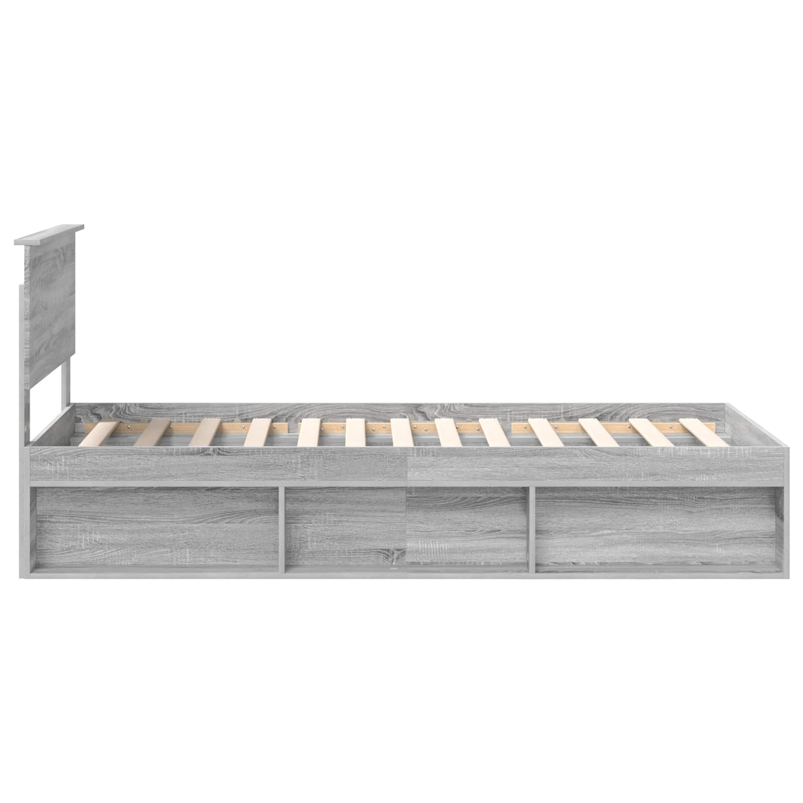 vidaXL Ramka łóżka Szary Sonoma 90 x 200 cm Lite drewno sosnowe