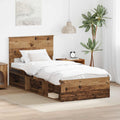 vidaXL Ramka łóżka Stare drewno 90 x 200 cm Lite drewno sosnowe