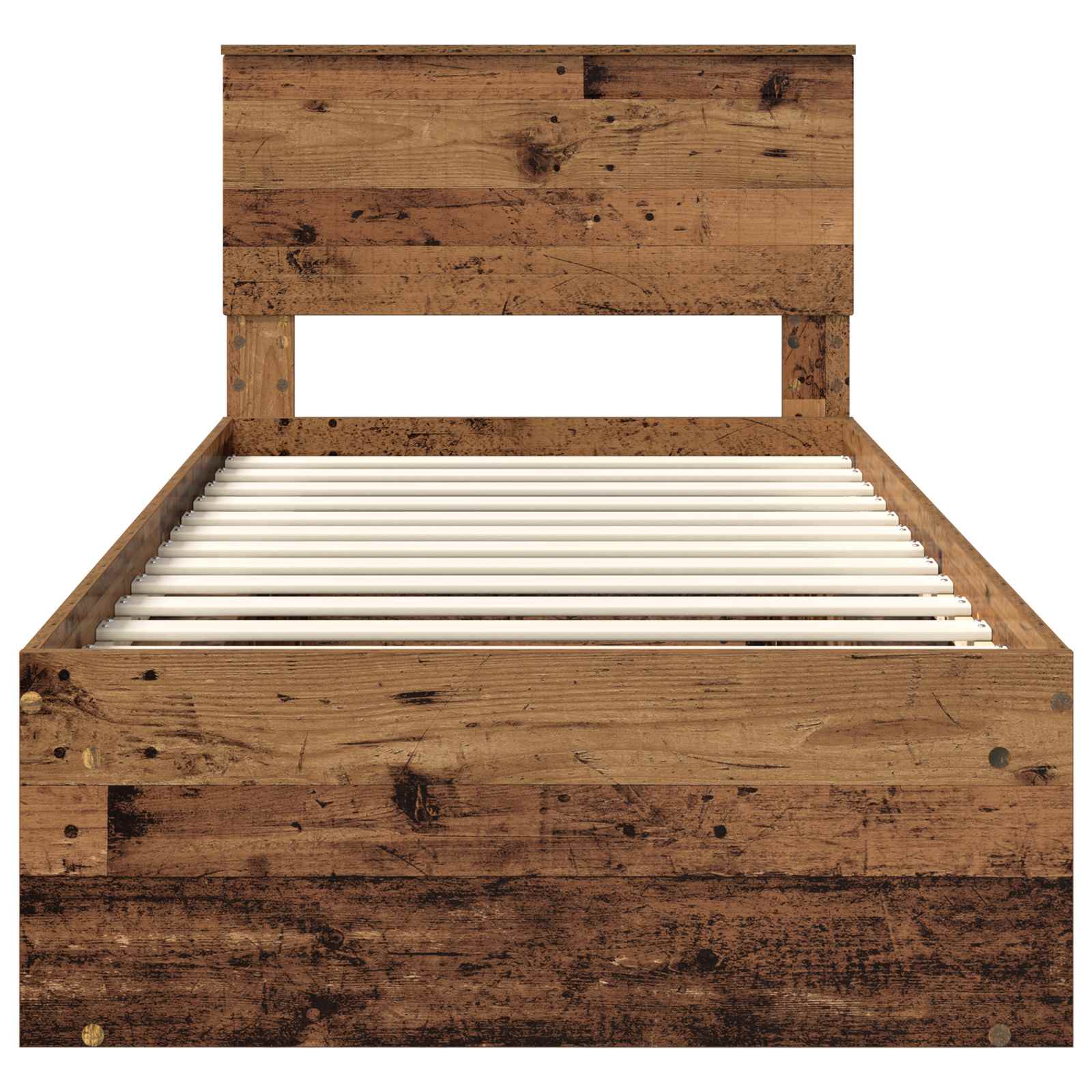vidaXL Ramka łóżka Stare drewno 90 x 200 cm Lite drewno sosnowe