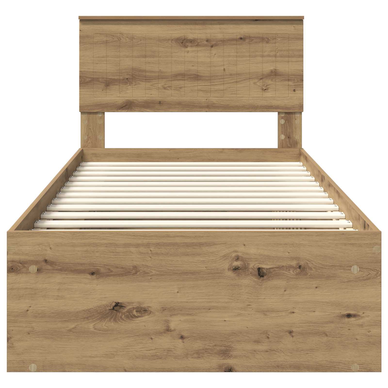 vidaXL Ramka łóżka Dąb rzemieślniczy 90 x 200 cm Lite drewno sosnowe
