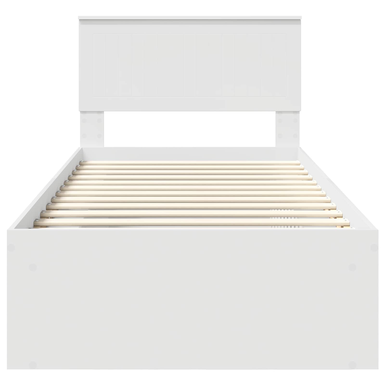 vidaXL Ramka łóżka Z zagłówkiem Biały 90 x 190 cm Lite drewno sosnowe