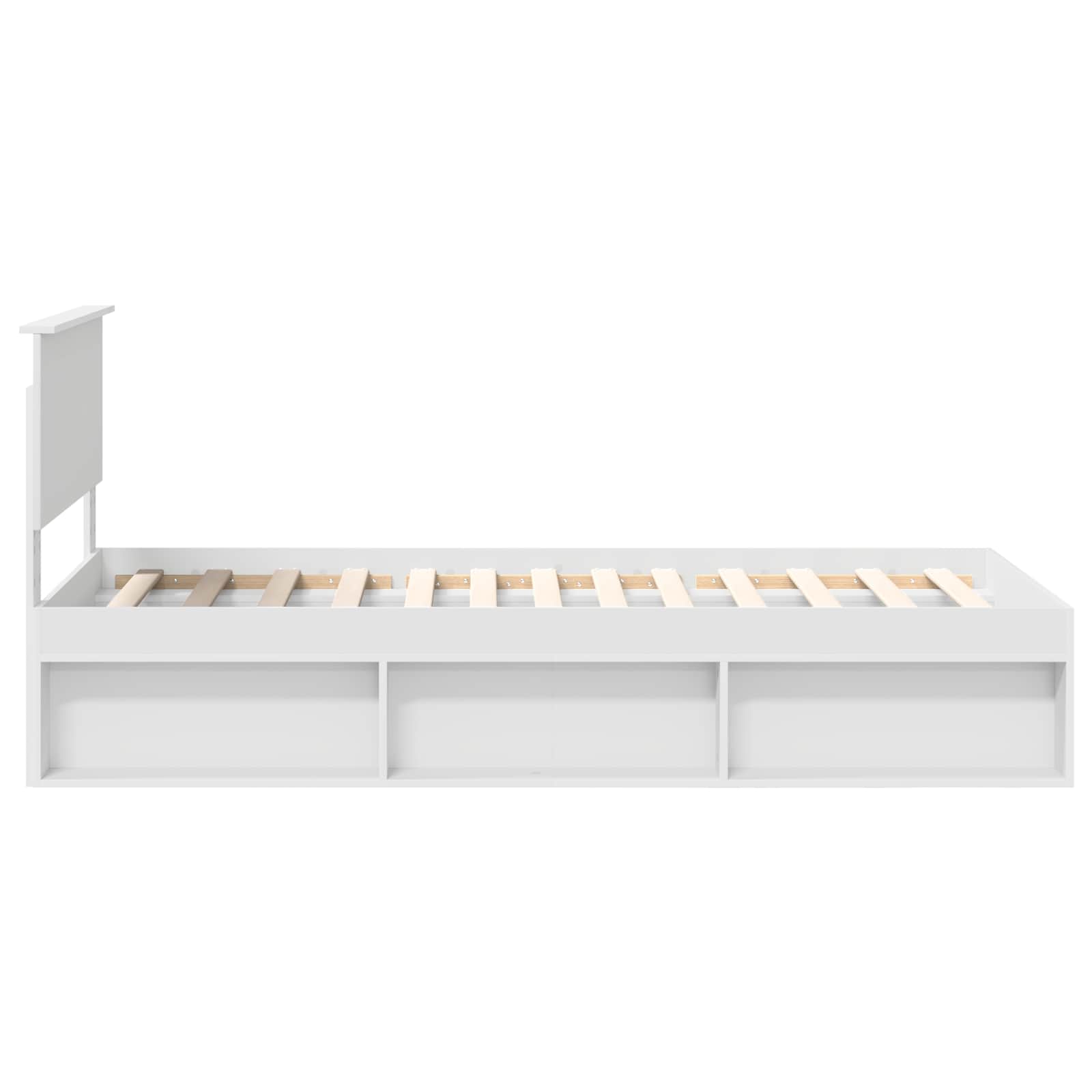 vidaXL Ramka łóżka Z zagłówkiem Biały 90 x 190 cm Lite drewno sosnowe