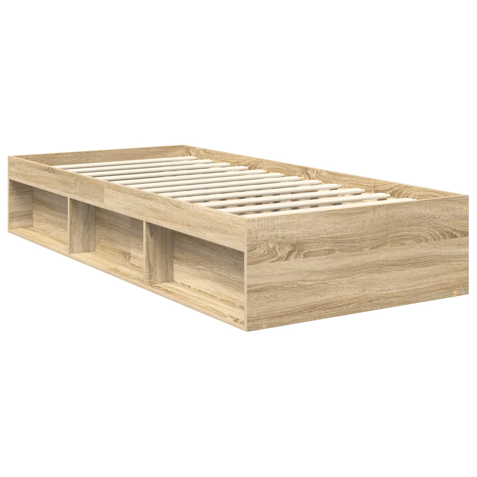 vidaXL Ramka łóżka Z zagłówkiem Sonoma 90 x 190 cm Lite drewno sosnowe