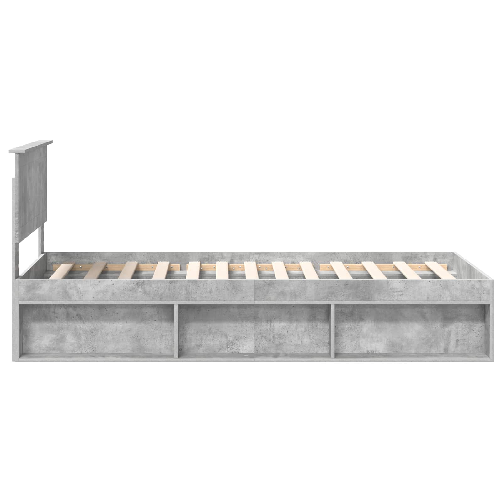 vidaXL Ramka łóżka Szary beton 90 x 190 cm Lite drewno sosnowe
