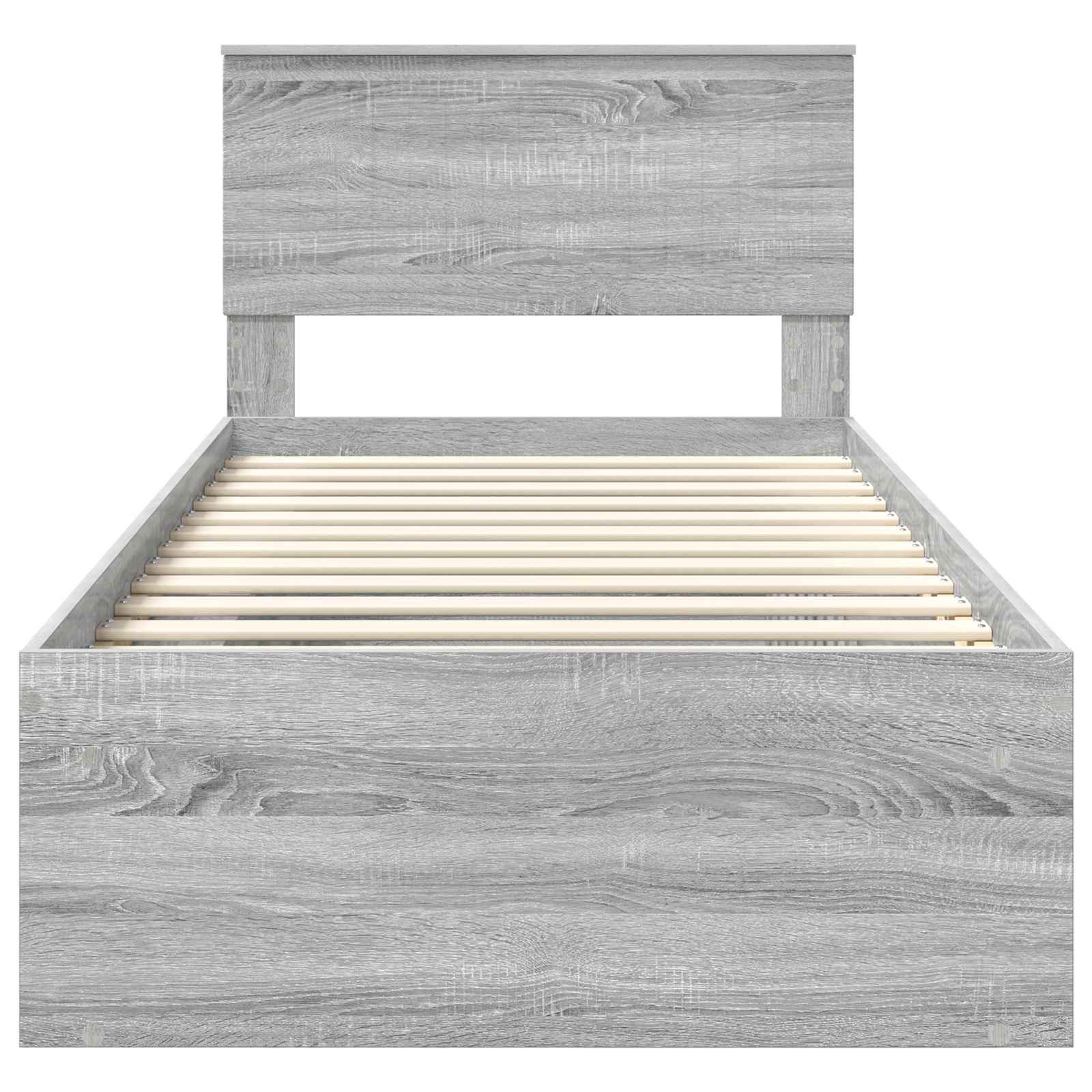 vidaXL Ramka łóżka Szary Sonoma 90 x 190 cm Lite drewno sosnowe