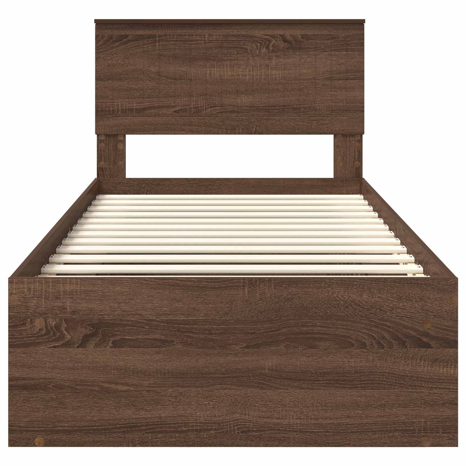 vidaXL Ramka łóżka Brązowy dąb 90 x 190 cm Lite drewno sosnowe