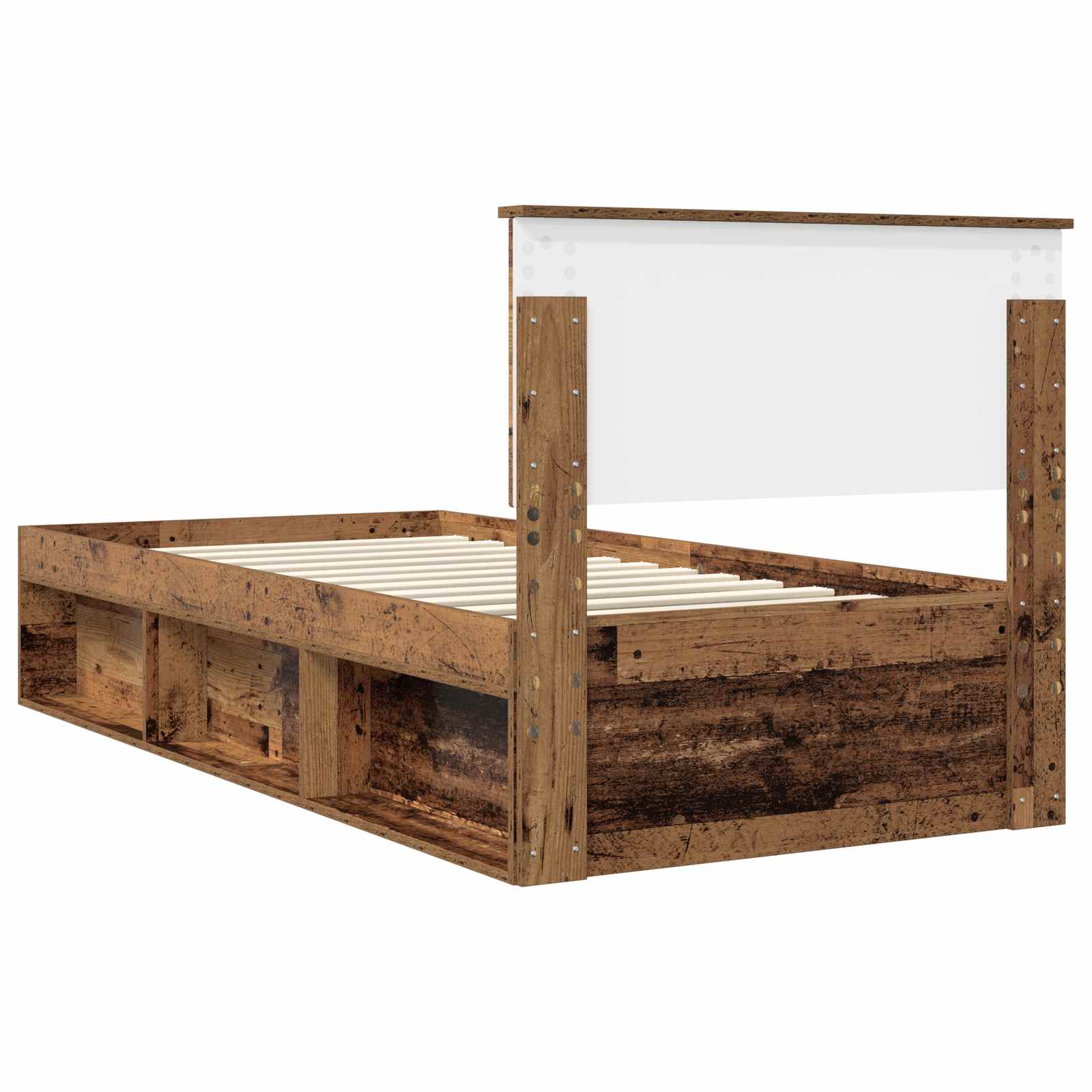 vidaXL Ramka łóżka Stare drewno 90 x 190 cm Lite drewno sosnowe