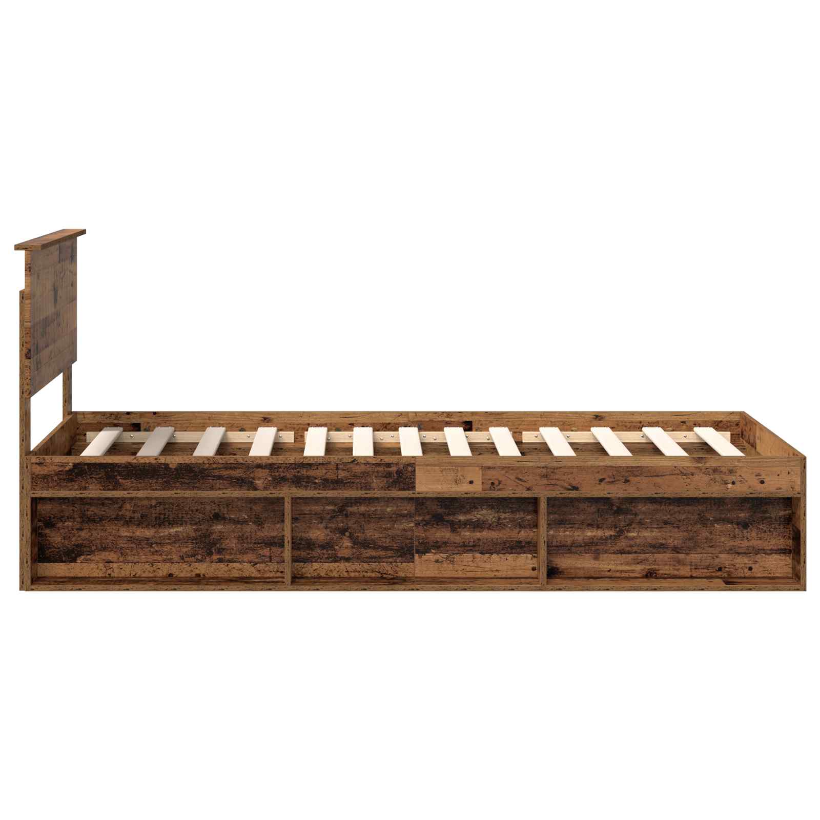 vidaXL Ramka łóżka Stare drewno 90 x 190 cm Lite drewno sosnowe