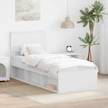 vidaXL Ramka łóżka Z zagłówkiem Biały 75 x 190 cm Lite drewno sosnowe