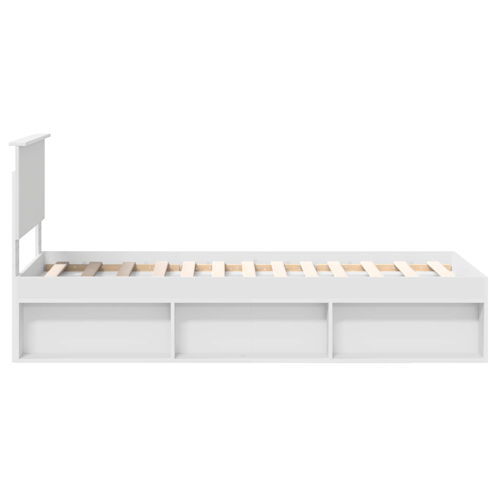 vidaXL Ramka łóżka Z zagłówkiem Biały 75 x 190 cm Lite drewno sosnowe