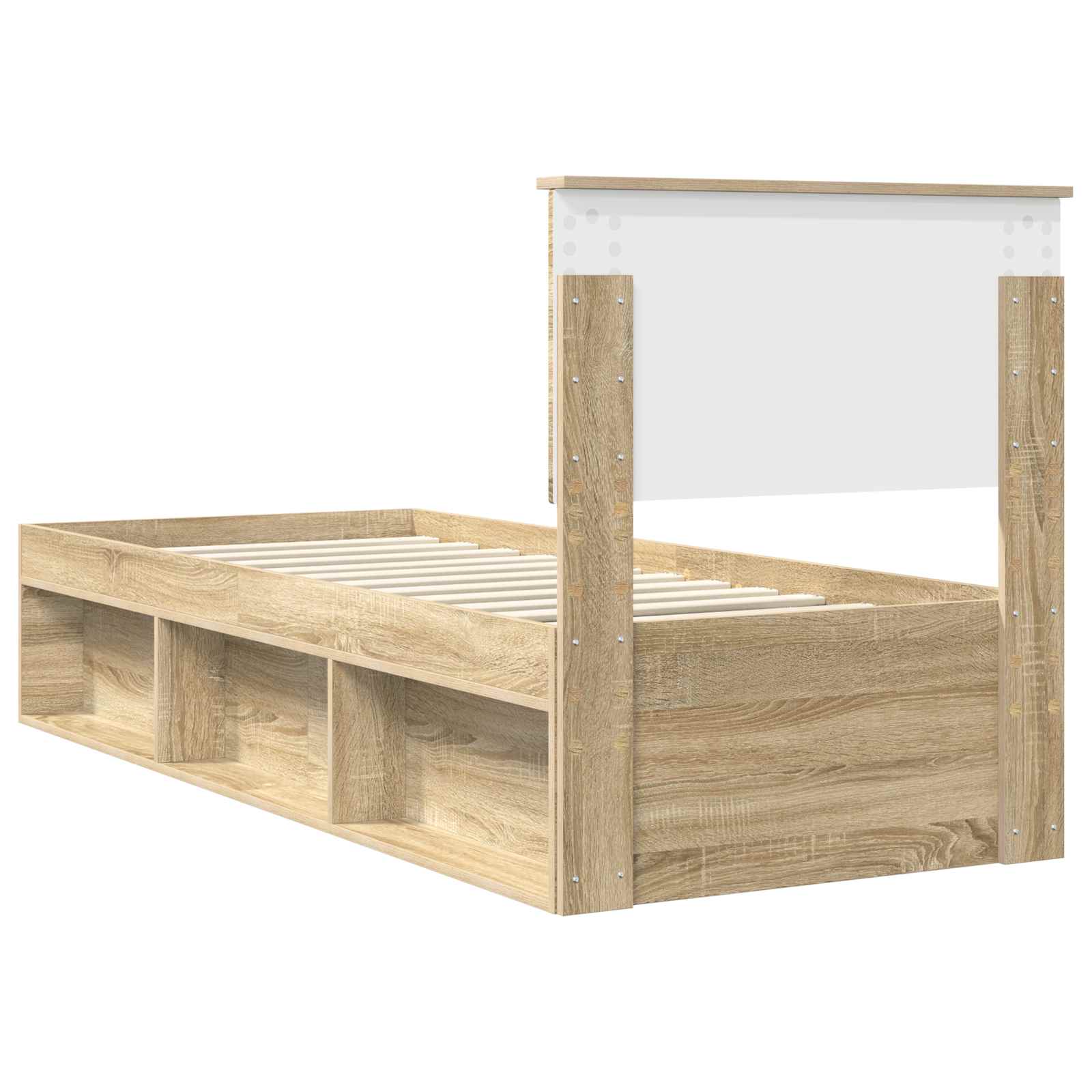 vidaXL Ramka łóżka Dąb Sonoma 75 x 190 cm Lite drewno sosnowe