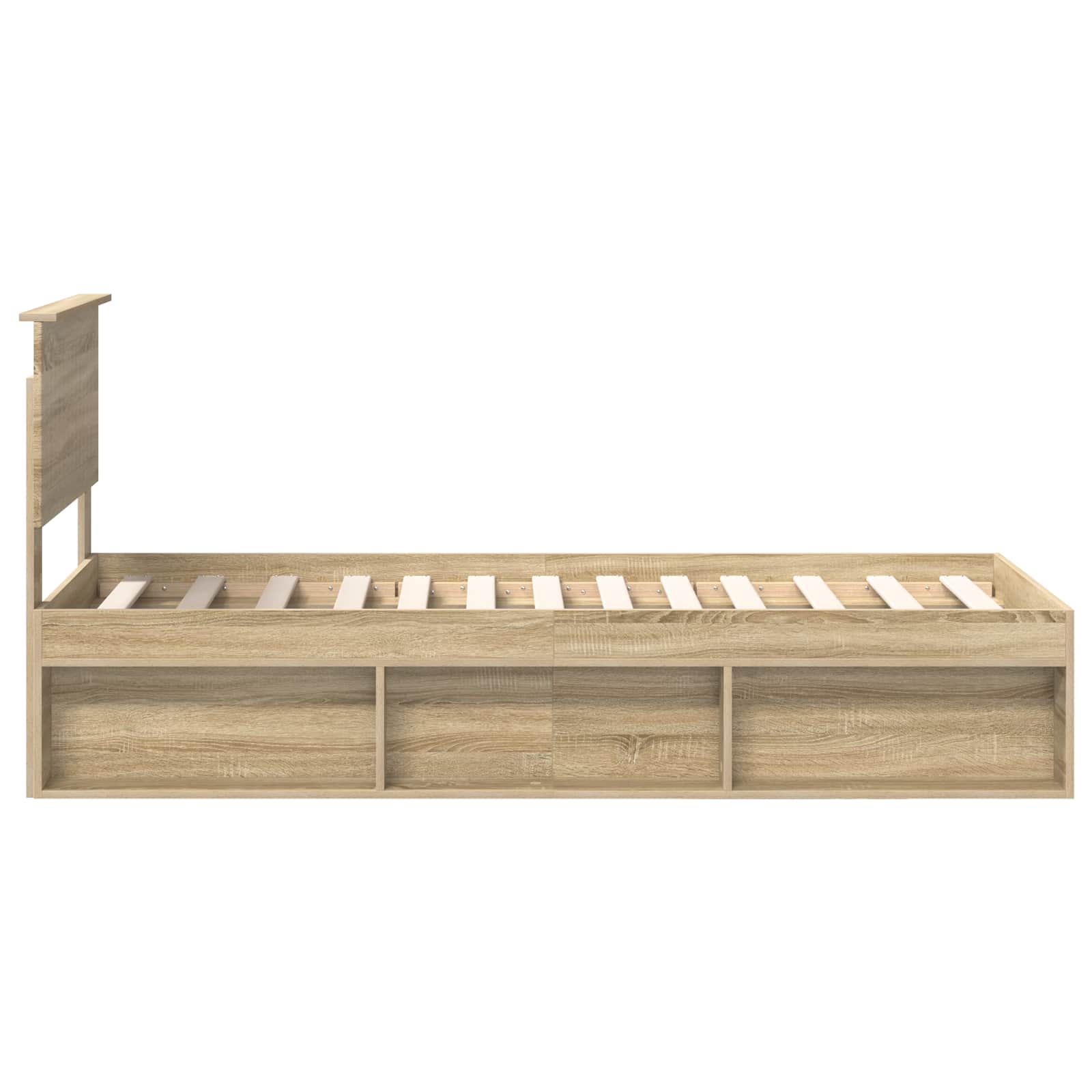 vidaXL Ramka łóżka Dąb Sonoma 75 x 190 cm Lite drewno sosnowe