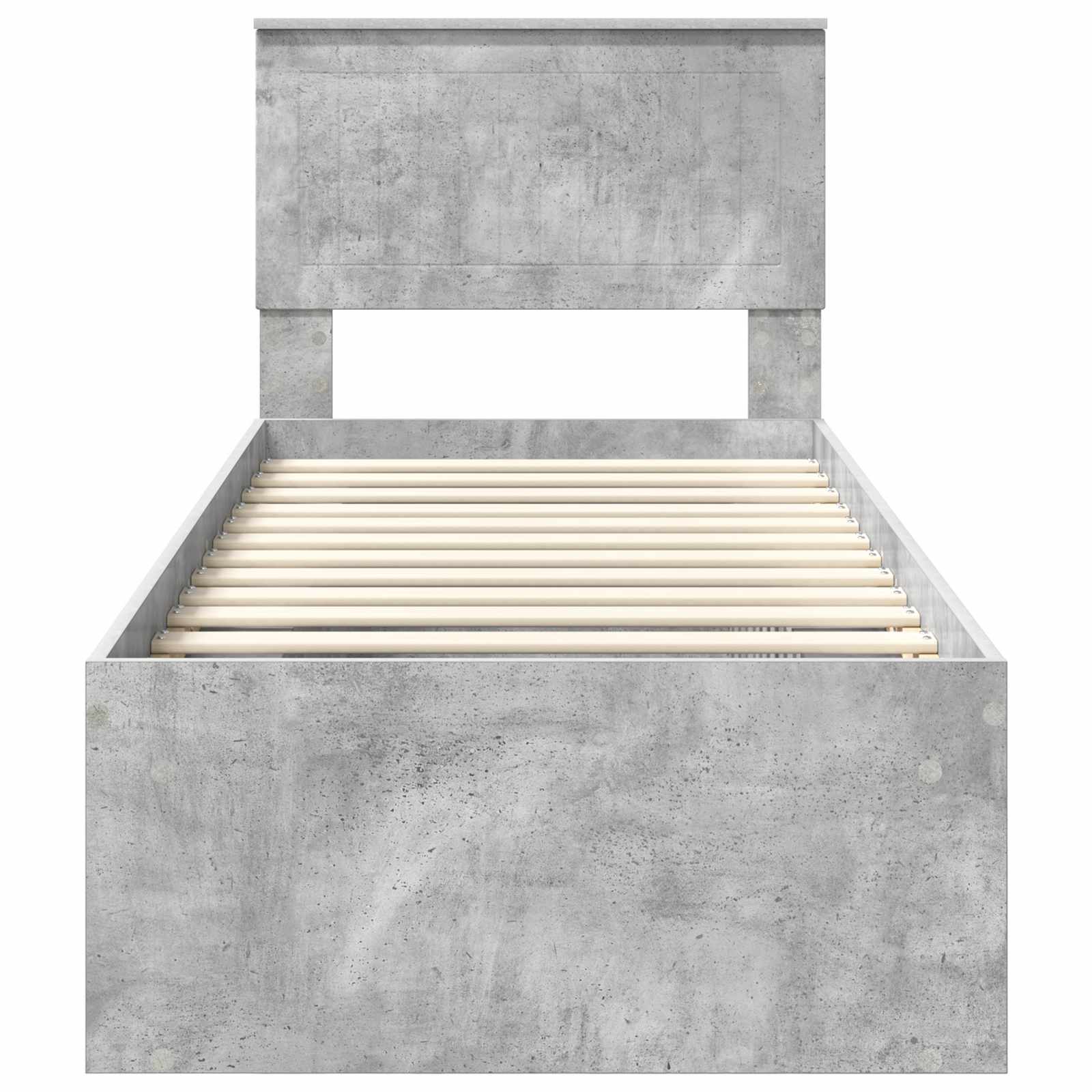 vidaXL Ramka łóżka Szary beton 75 x 190 cm Lite drewno sosnowe