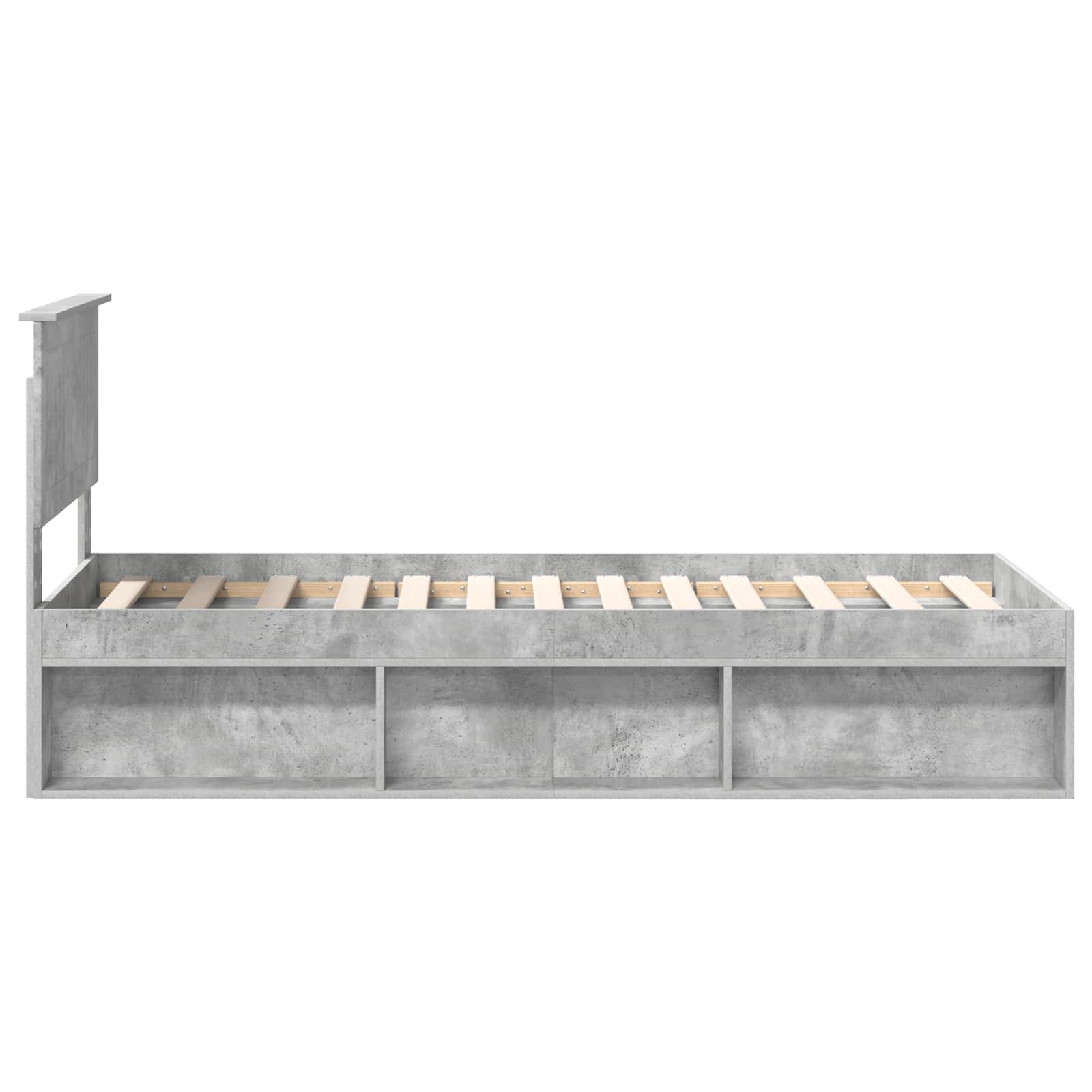 vidaXL Ramka łóżka Szary beton 75 x 190 cm Lite drewno sosnowe