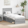 vidaXL Ramka łóżka Szary Sonoma 75 x 190 cm Lite drewno sosnowe