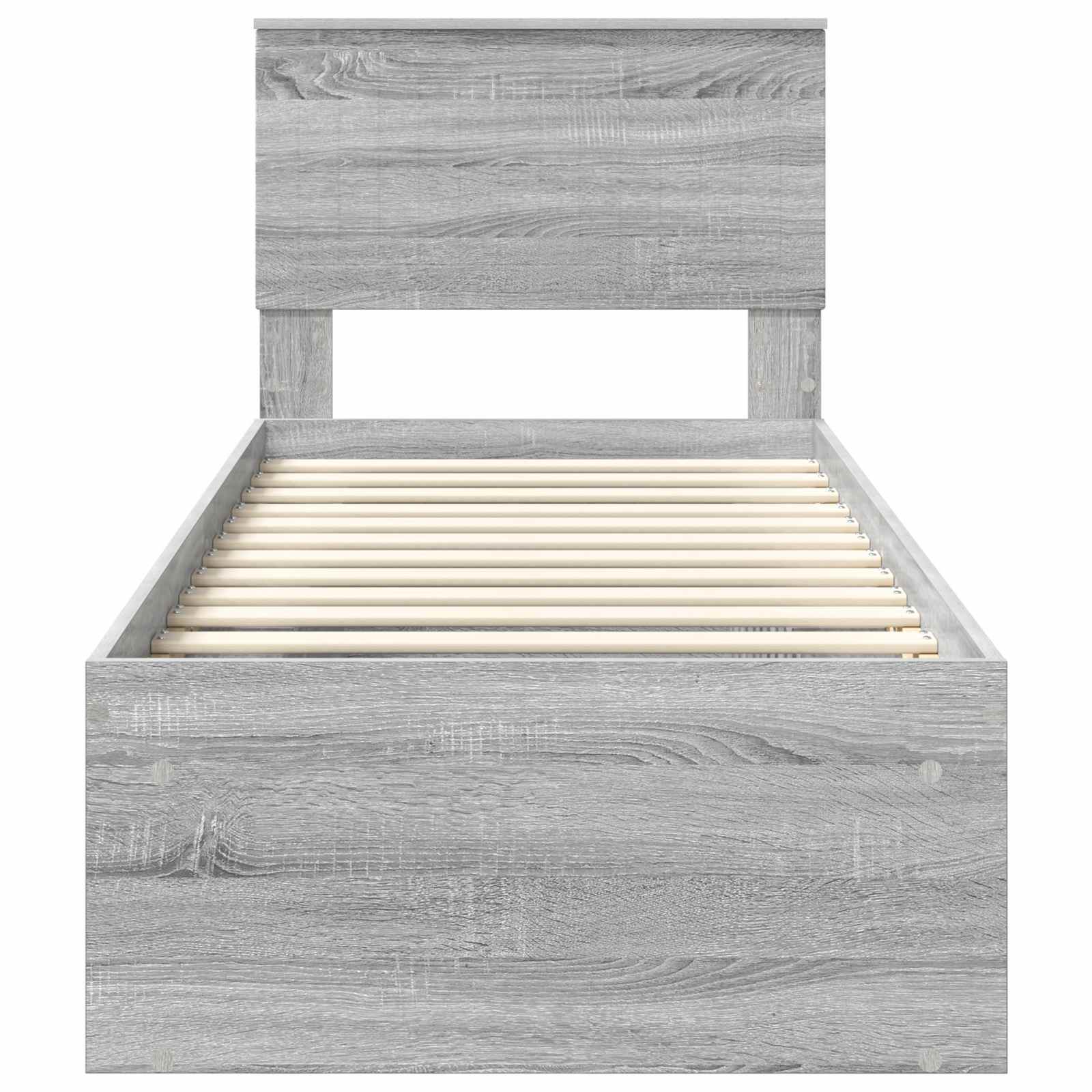 vidaXL Ramka łóżka Szary Sonoma 75 x 190 cm Lite drewno sosnowe