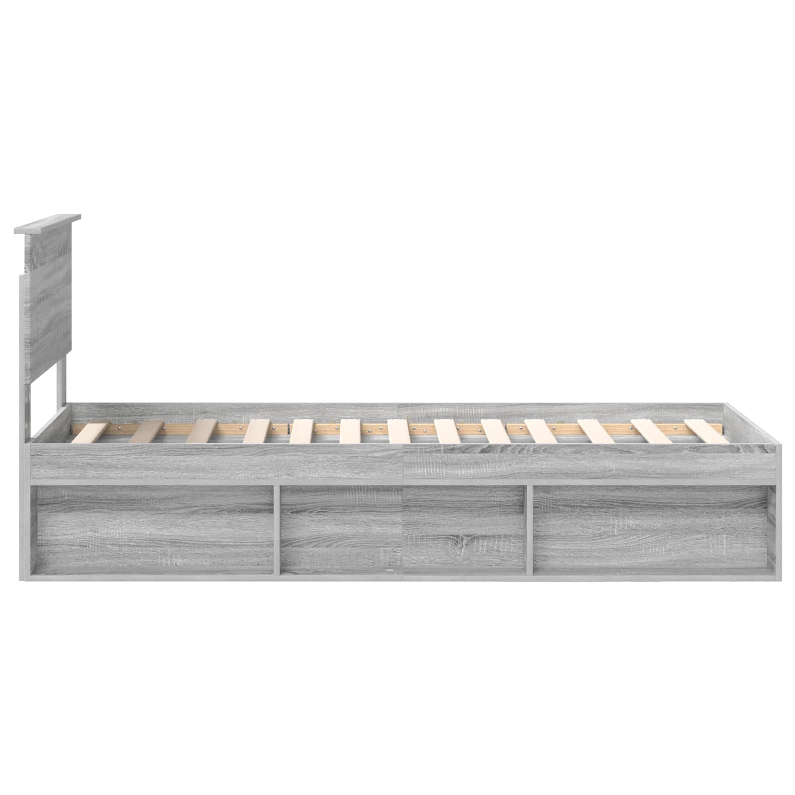vidaXL Ramka łóżka Szary Sonoma 75 x 190 cm Lite drewno sosnowe