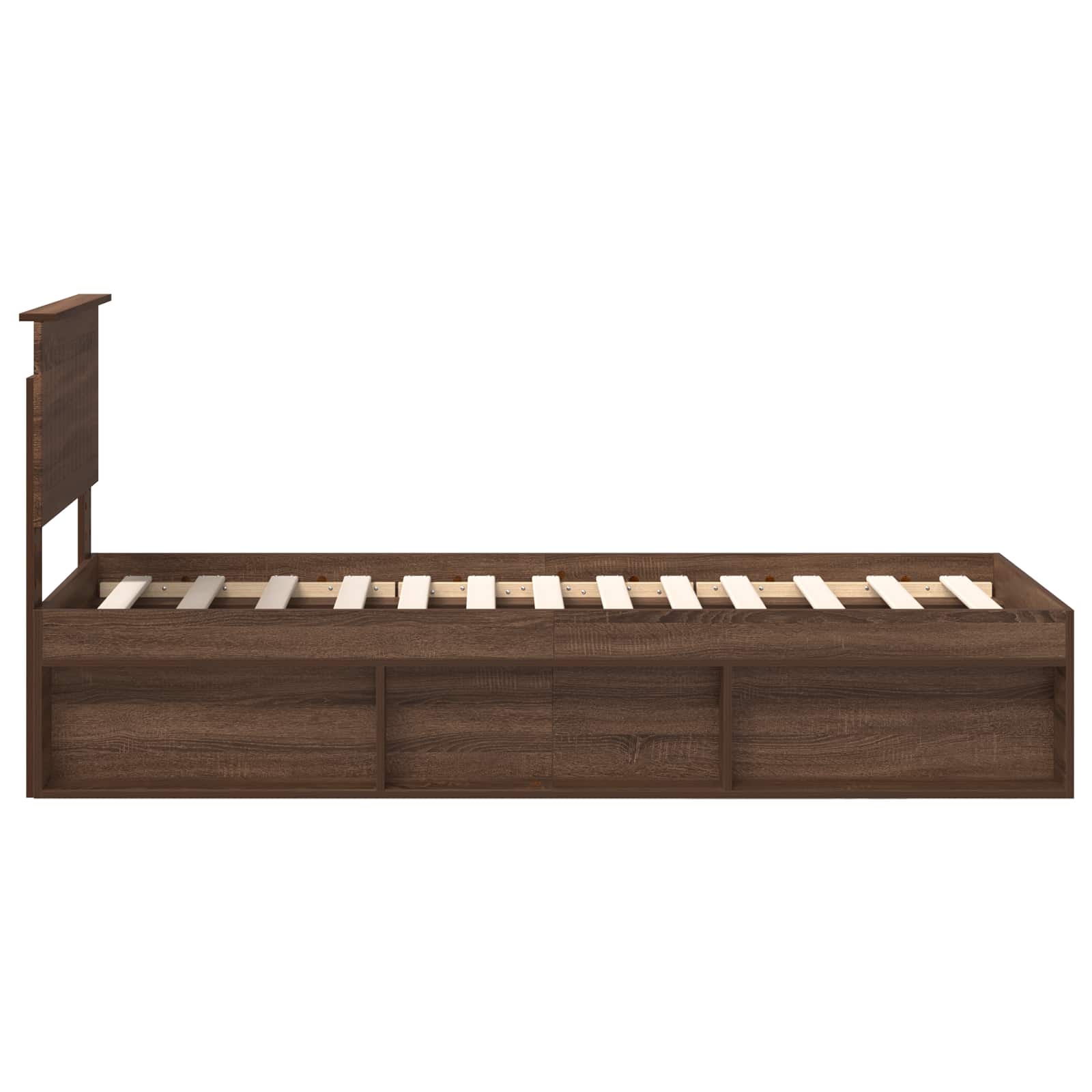 vidaXL Ramka łóżka Brązowy dąb 75 x 190 cm Lite drewno sosnowe