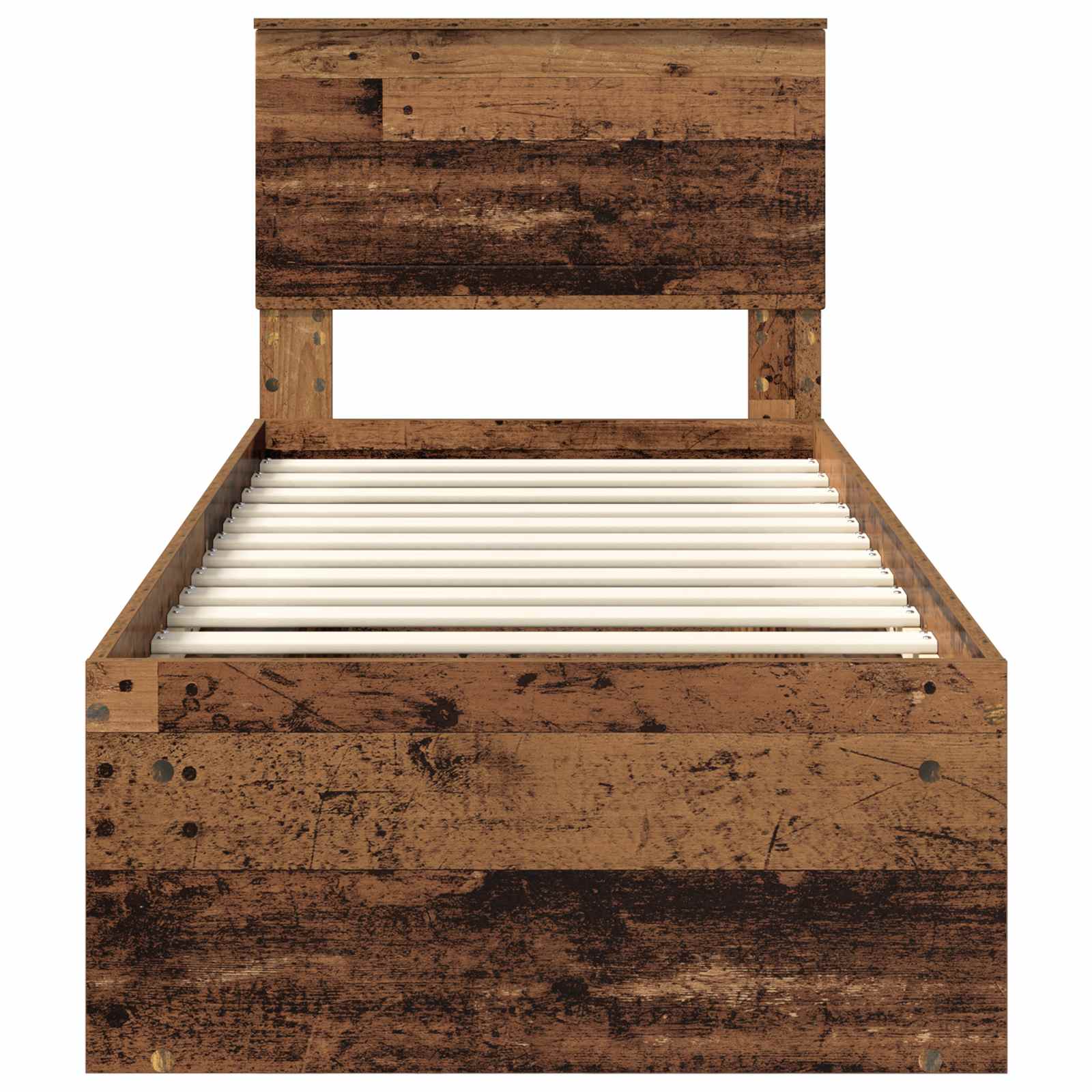 vidaXL Ramka łóżka Stare drewno 75 x 190 cm Lite drewno sosnowe