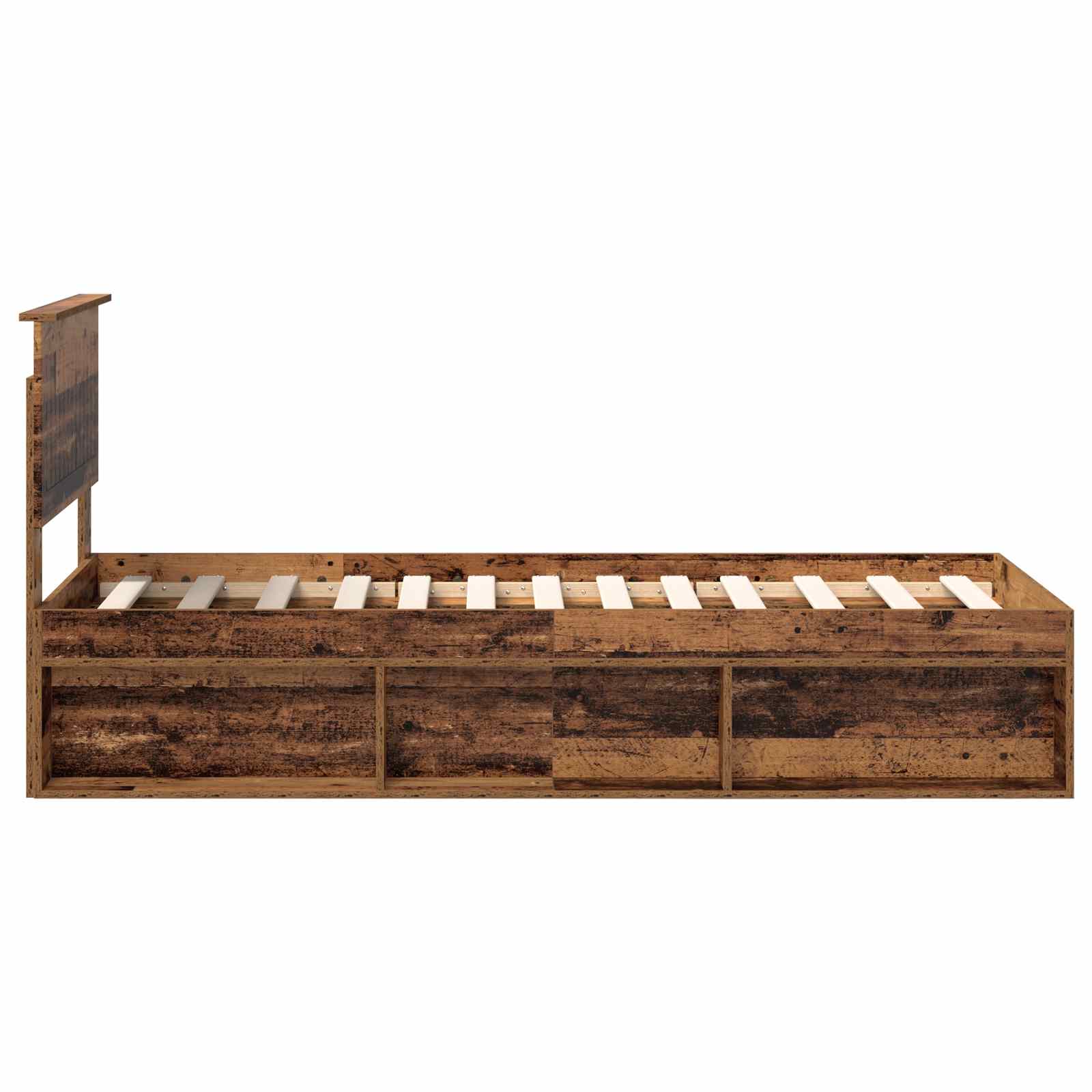 vidaXL Ramka łóżka Stare drewno 75 x 190 cm Lite drewno sosnowe