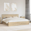 vidaXL Ramka łóżka Dąb Sonoma 200 x 200 cm Drewno inżynieryjne