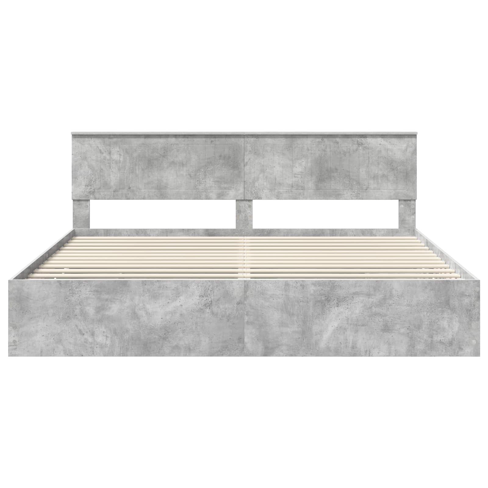 vidaXL Ramka łóżka Betonowy szary 200 x 200 cm Drewno inżynieryjne