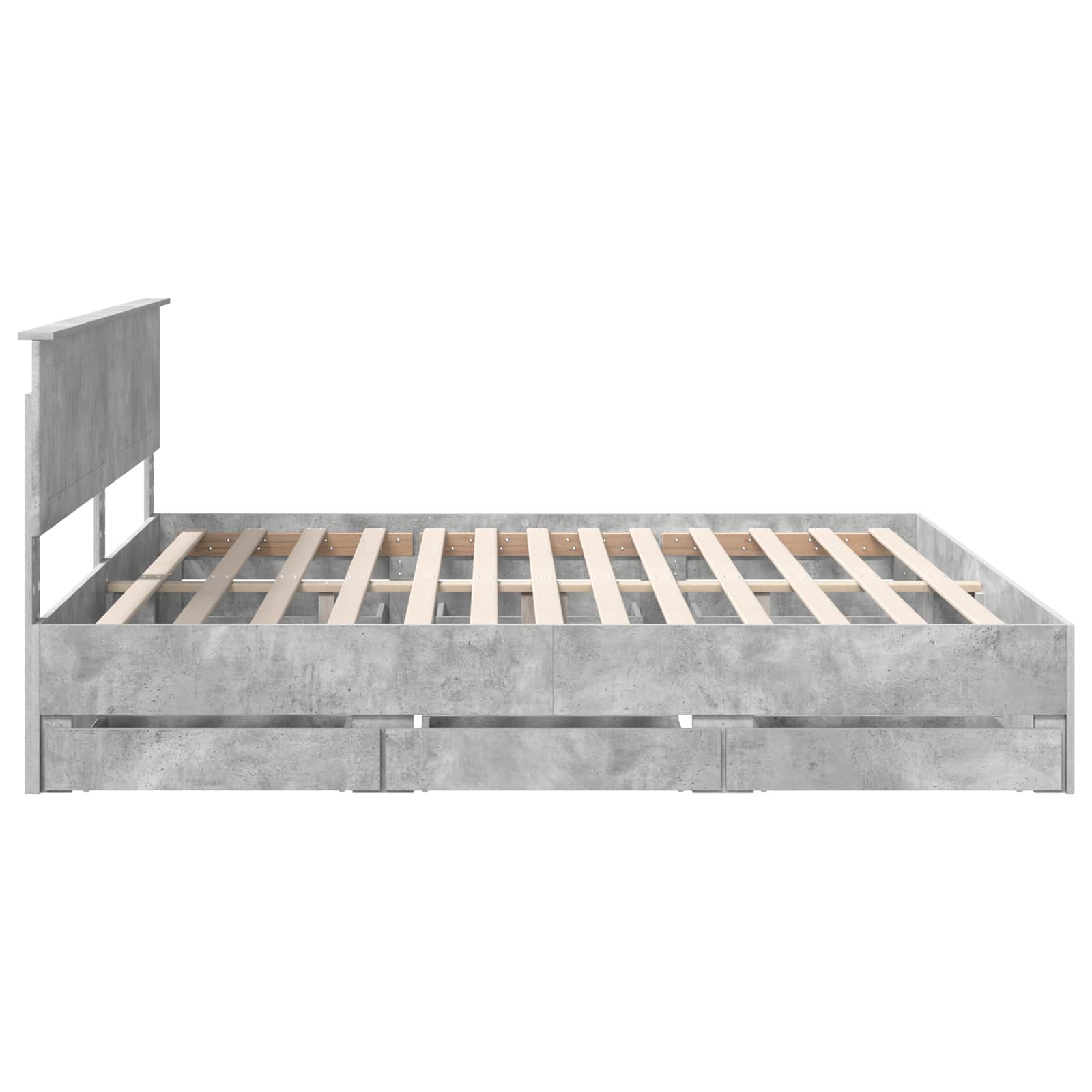 vidaXL Ramka łóżka Betonowy szary 200 x 200 cm Drewno inżynieryjne
