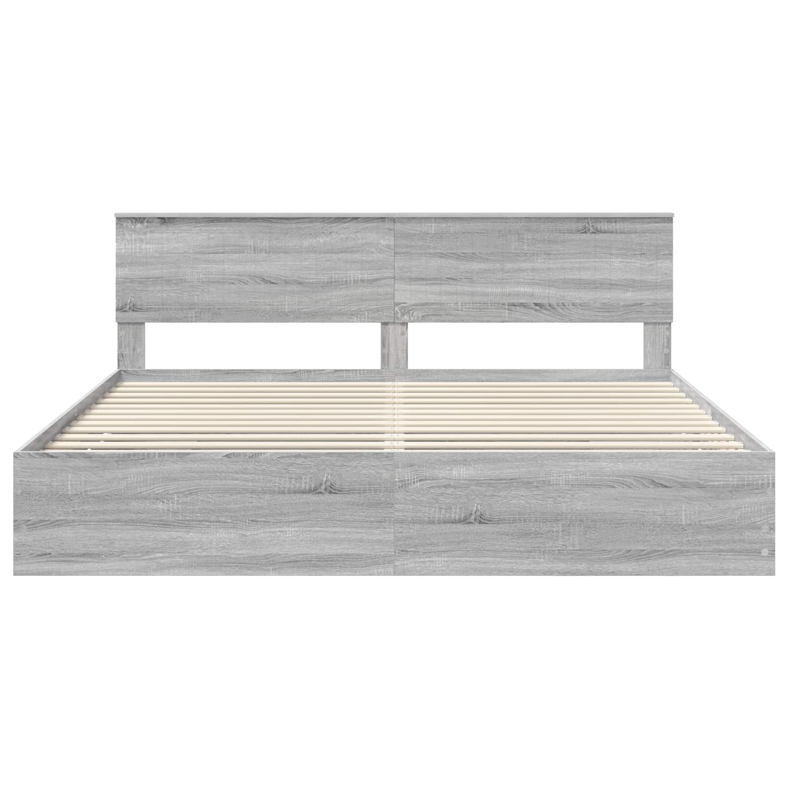 vidaXL Ramka łóżka Szary Sonoma 200 x 200 cm Drewno inżynieryjne
