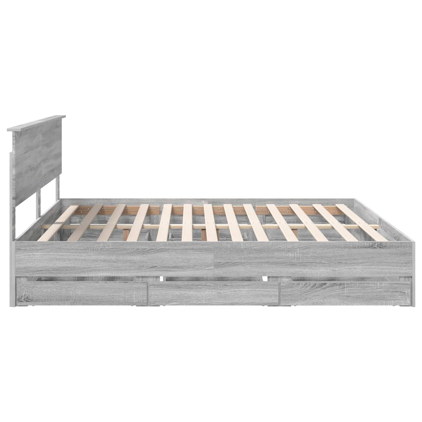 vidaXL Ramka łóżka Szary Sonoma 200 x 200 cm Drewno inżynieryjne