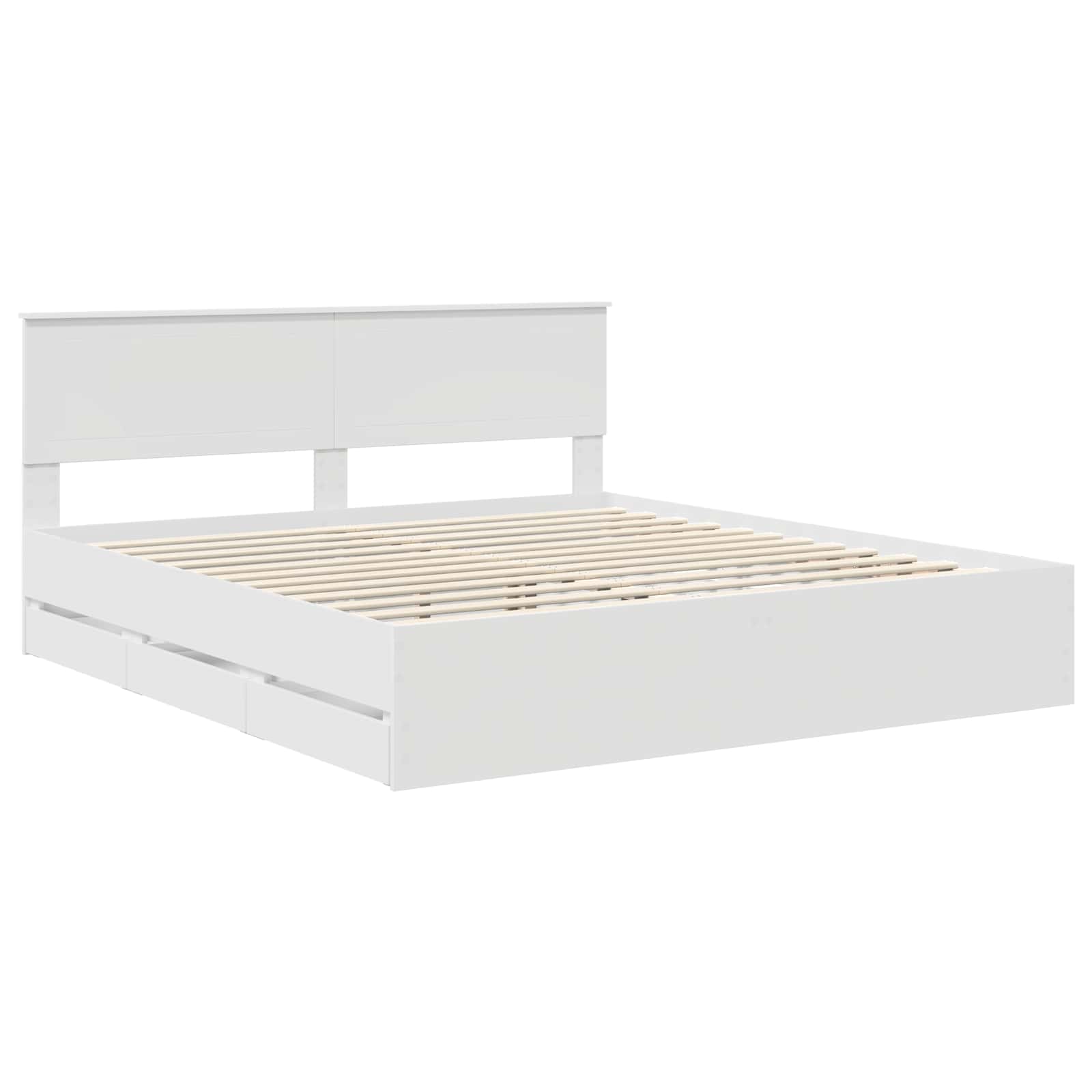 vidaXL Ramka łóżka z szufladą Biały 180 x 200 cm Drewno inżynieryjne
