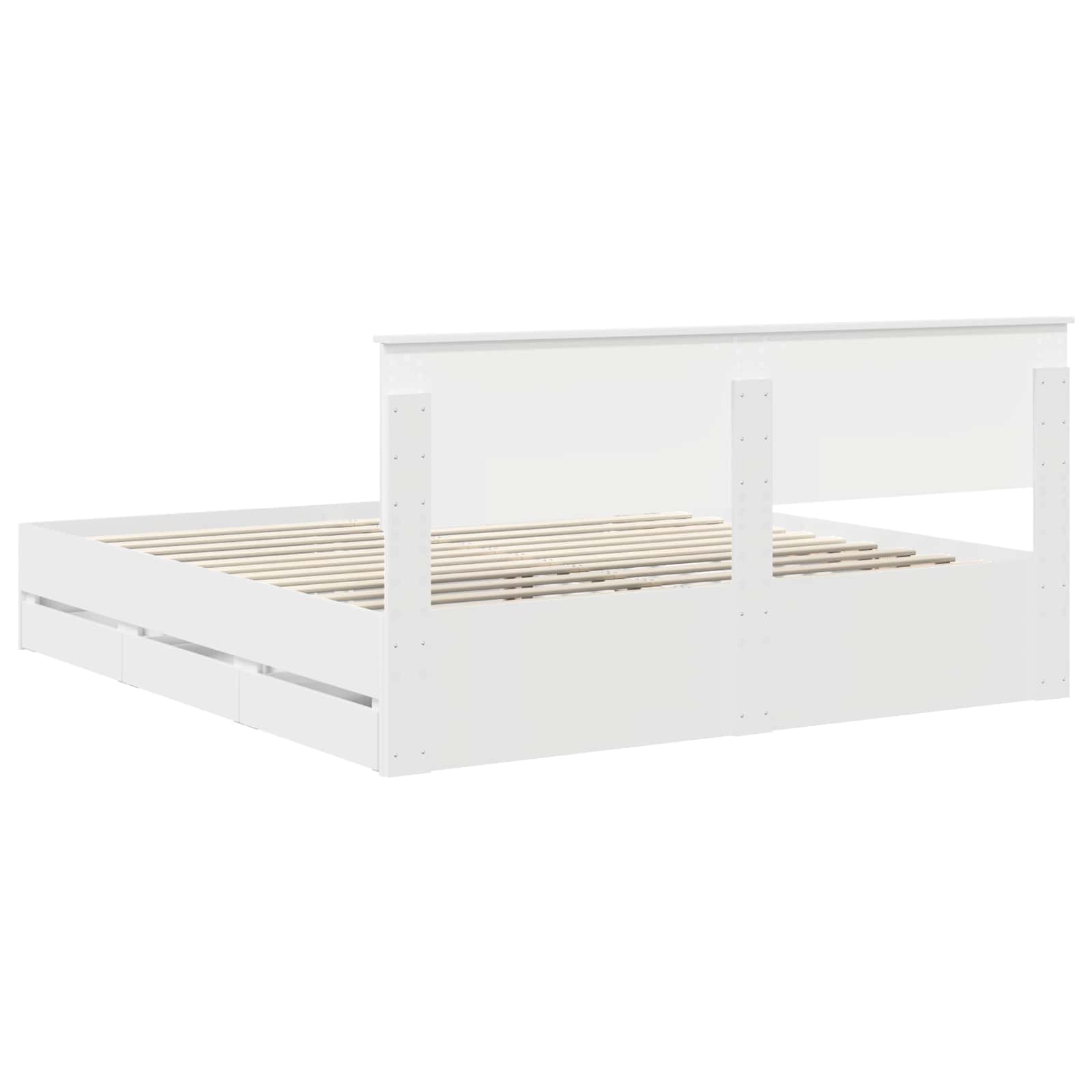 vidaXL Ramka łóżka z szufladą Biały 180 x 200 cm Drewno inżynieryjne