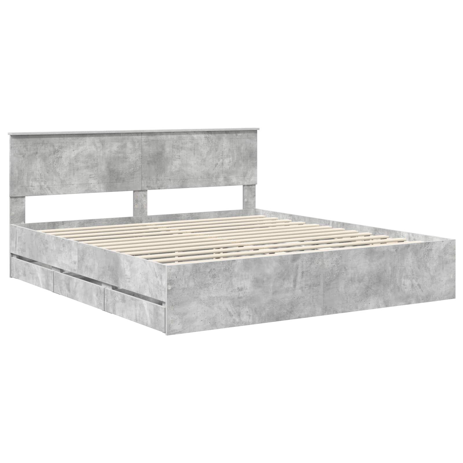 vidaXL Ramka łóżka Betonowy szary 180 x 200 cm Drewno inżynieryjne