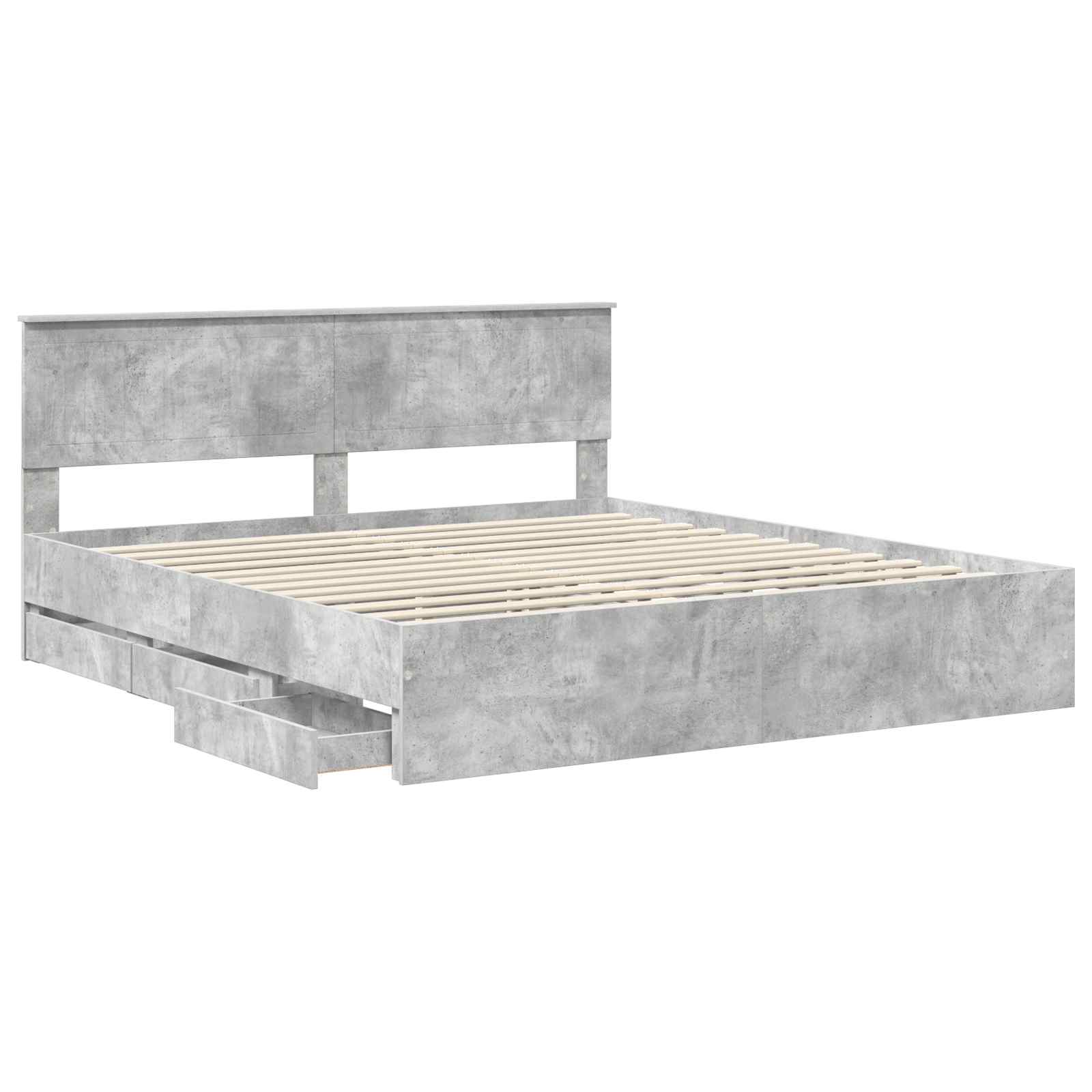 vidaXL Ramka łóżka Betonowy szary 180 x 200 cm Drewno inżynieryjne