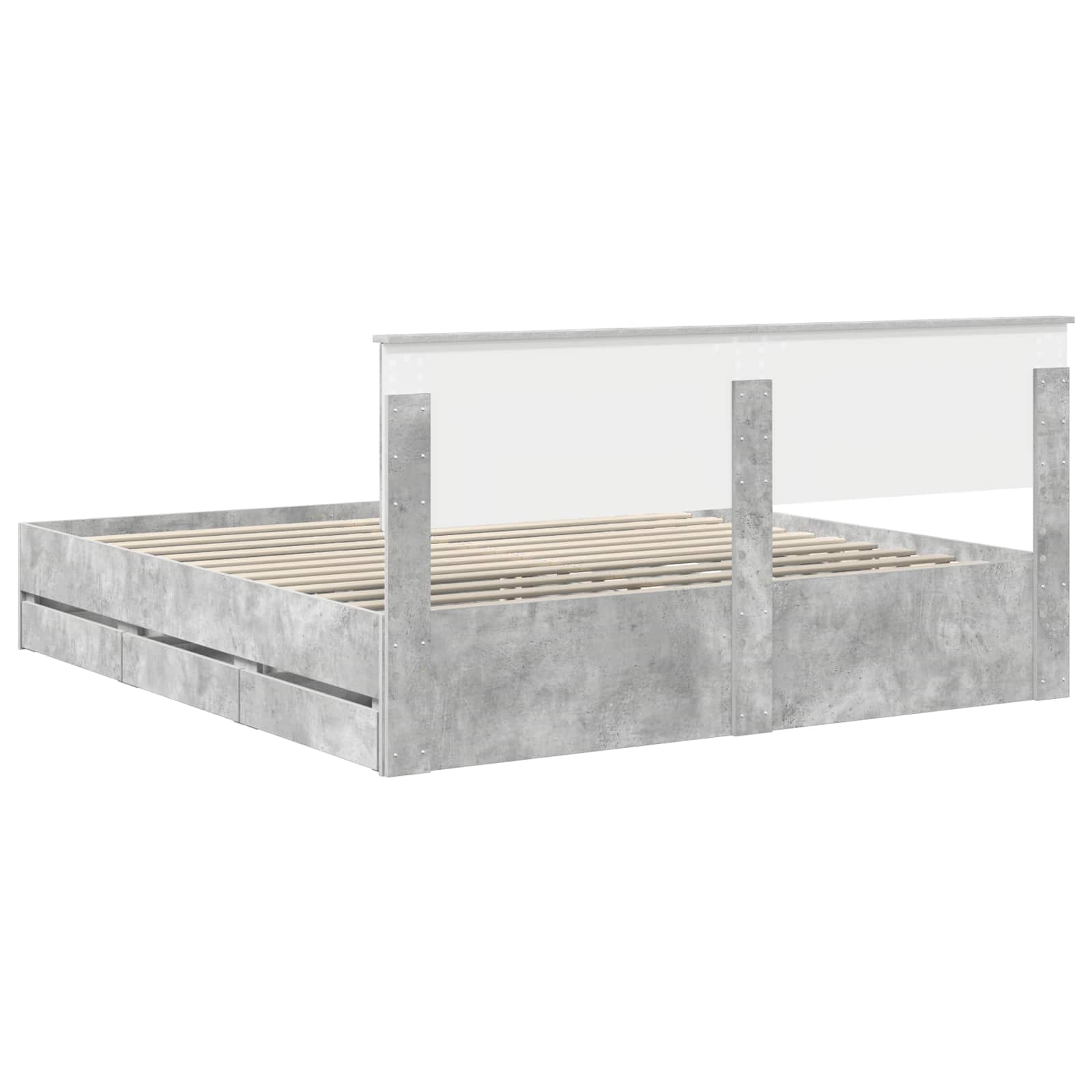 vidaXL Ramka łóżka Betonowy szary 180 x 200 cm Drewno inżynieryjne
