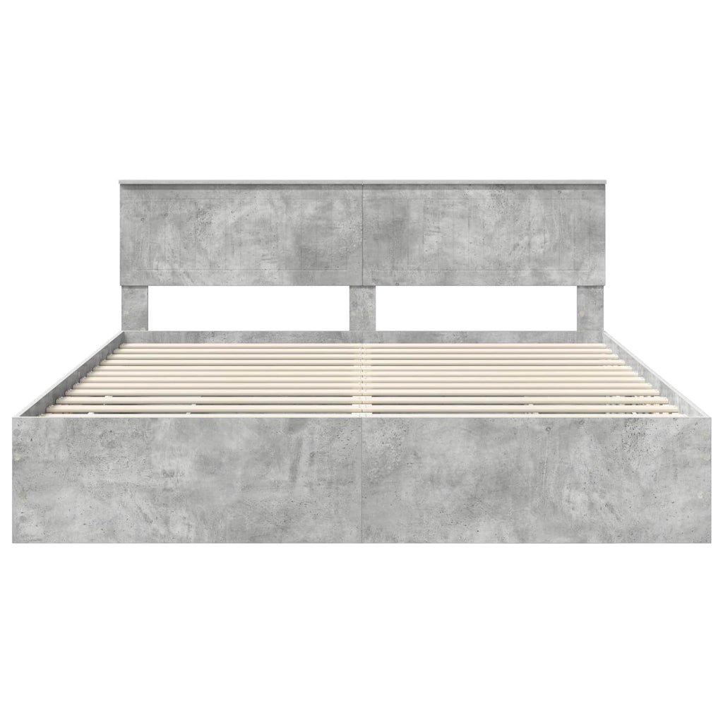 vidaXL Ramka łóżka Betonowy szary 180 x 200 cm Drewno inżynieryjne